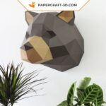 Papercraft vom Grizzlybär im 3D-Origami