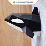 Papercraft cabeça de orca em origami 3D