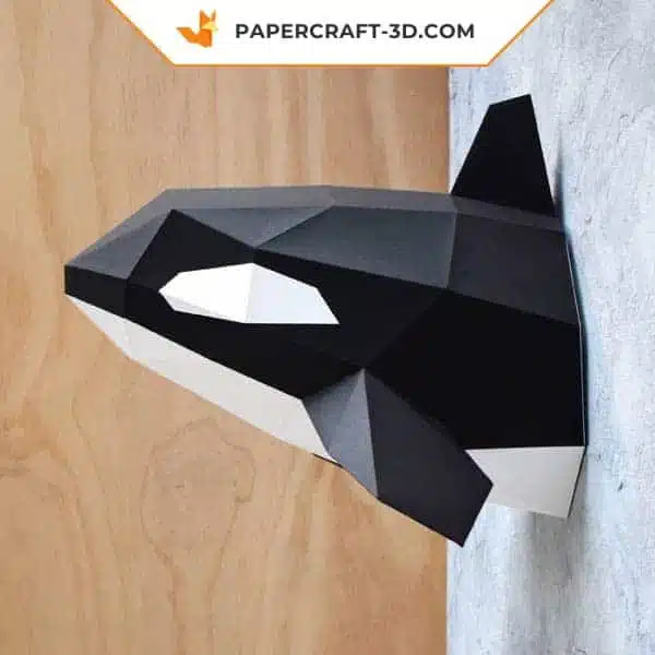 Papercraft cabeza de orca en origami 3D