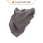Papercraft Wolf im 3D-Origami-Stil