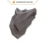 Papercraft Loup origami papier 3D, weergave 3