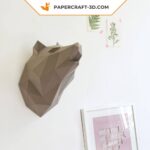 Papercraft de loup en origami 3D
