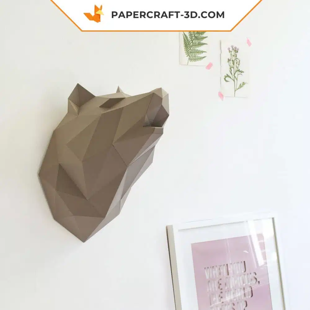 Papercraft de lobo em origami 3D