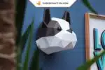 Papercraft-Hund Bulldogge als 3D-Origami