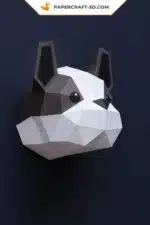 Papercraft-Hund Bulldogge als 3D-Origami