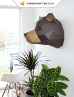 Papercraft vom Grizzlybär im 3D-Origami