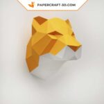 Papercraft testa di tigre in origami 3D
