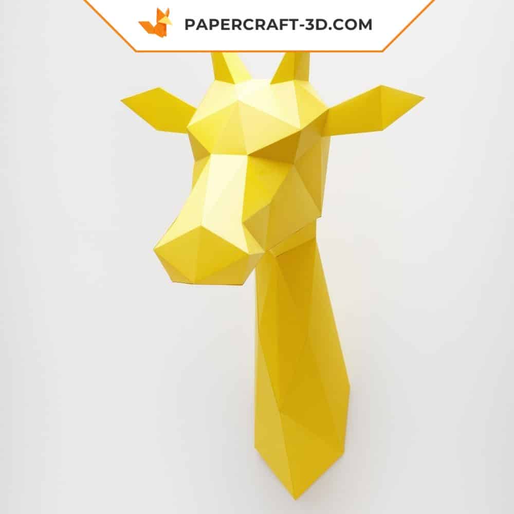 Papercraft giraffe in 3D origami wall art