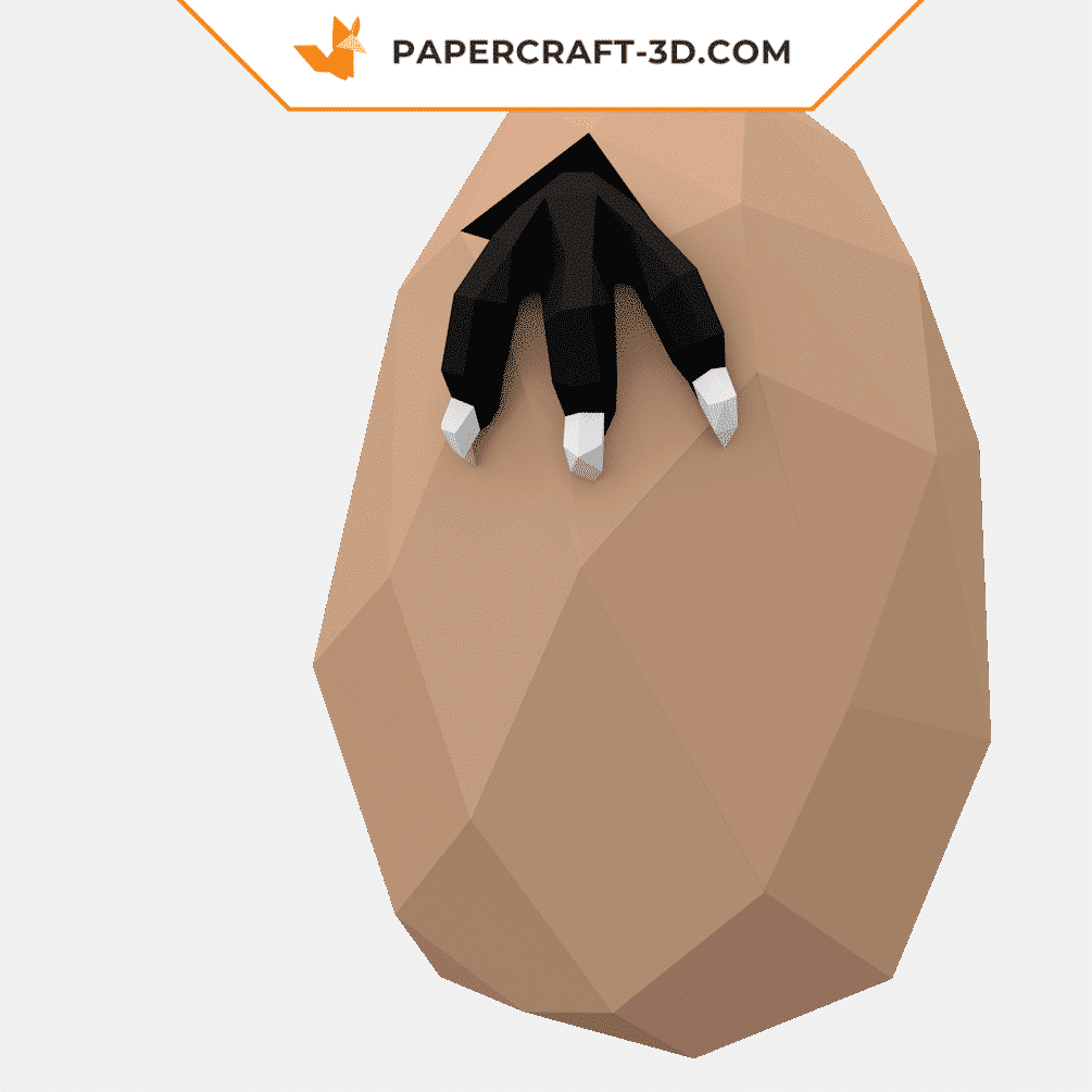 Papercraft of Drogon's egg in 3D origami