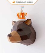 Papercraft vom Grizzlybär im 3D-Origami