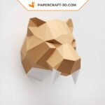 Papercraft Säbelzahntigerkopf in 3D-Origami