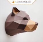 Papercraft vom Grizzlybär im 3D-Origami