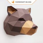 Papercraft vom Grizzlybär im 3D-Origami