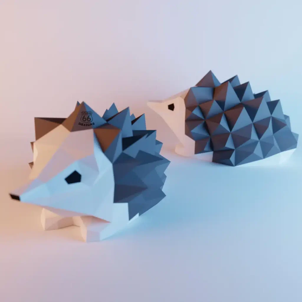 Papercraft de erizo en origami 3D
