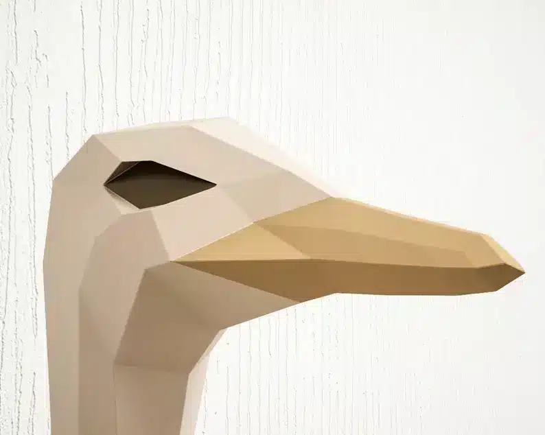 Papercraft of ostrich in 3D origami