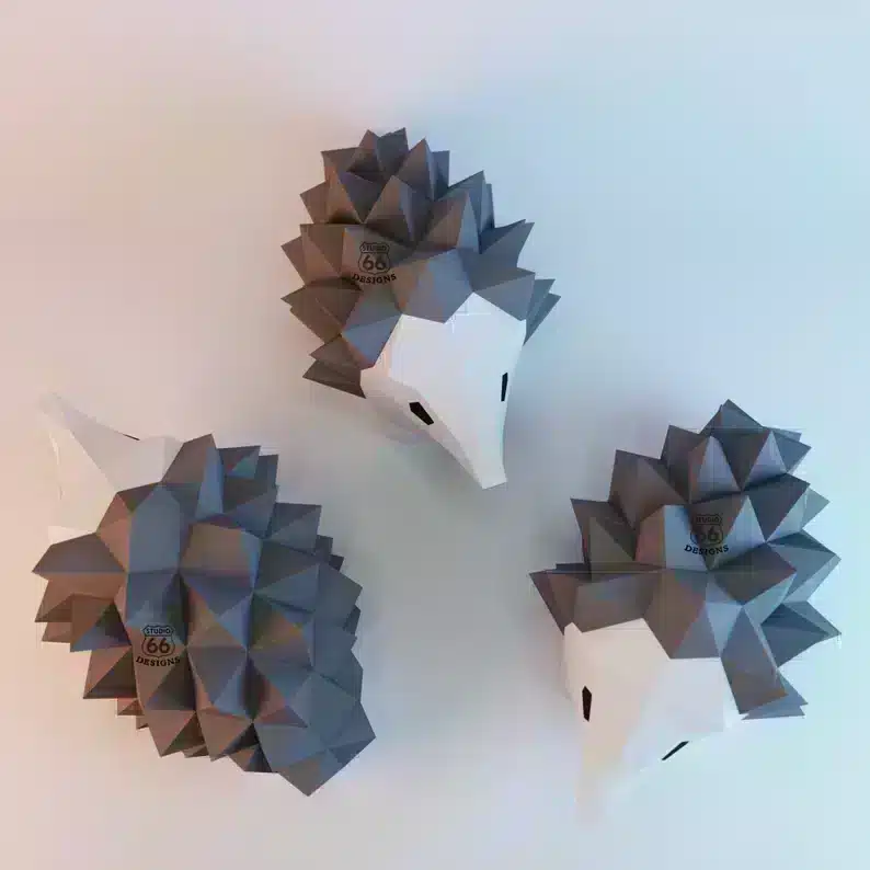 Papercraft de hérisson en origami 3D