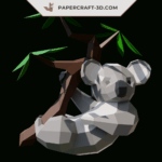 Papercraft koala in 3D origami