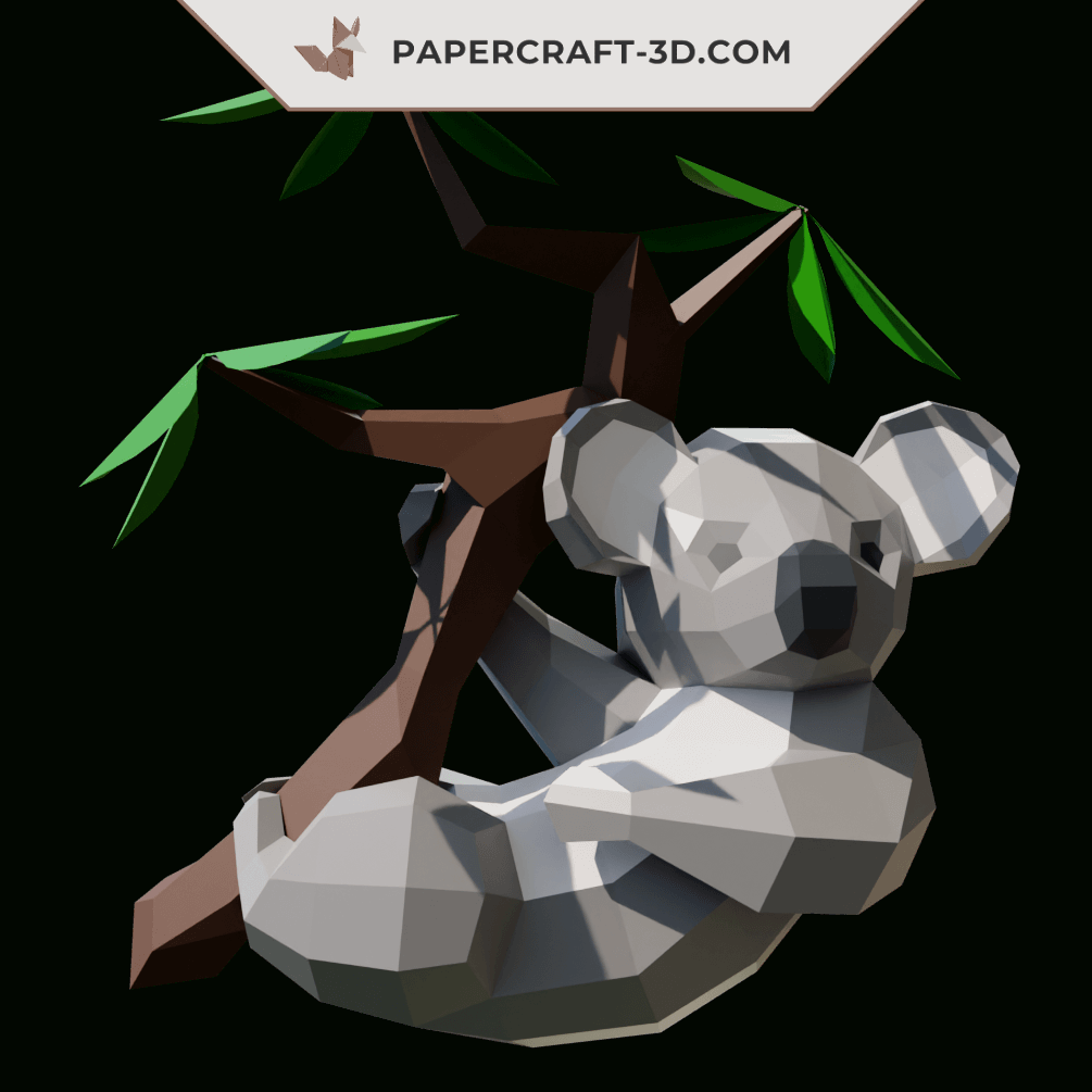 Papercraft koala in 3D origami