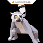 Papercraft lémurien en origami 3D