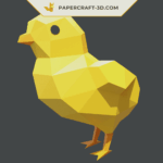 Papercraft Küken in Origami 3D