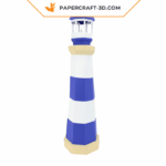 Papercraft lighthouse in 3D origami