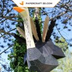 Papercraft d'autruche en origami 3D