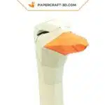 Papercraft di struzzo in origami 3D, vista 2, vista 2