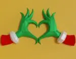 Créez la magie de Noël avec nos modèles Papercraft PDF,DXF de mains en forme de cœur, weergave 3