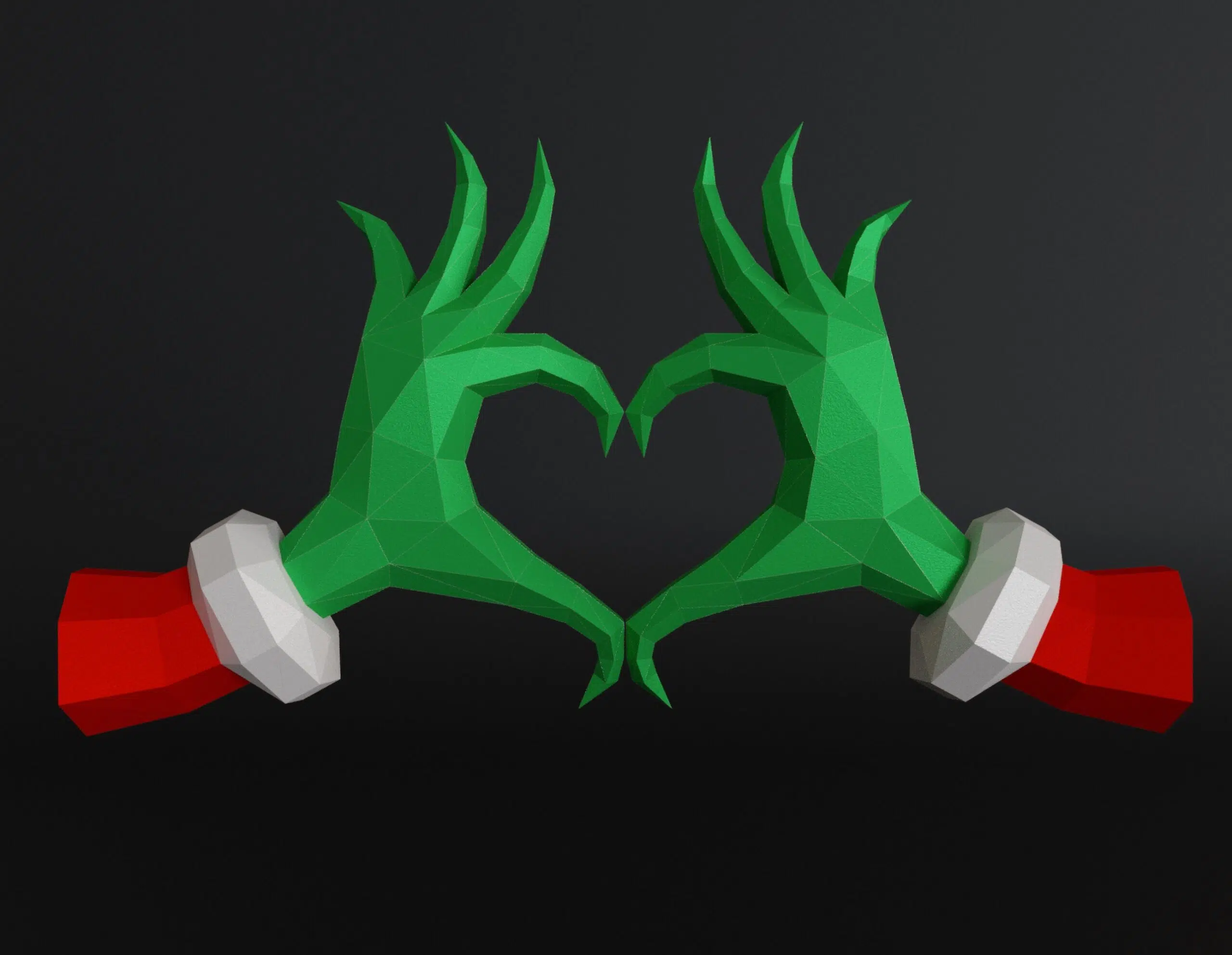 Créez la magie de Noël avec nos modèles Papercraft PDF,DXF de mains en forme de cœur, weergave 4