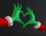 Papercraft grinch heart hands for Christmas