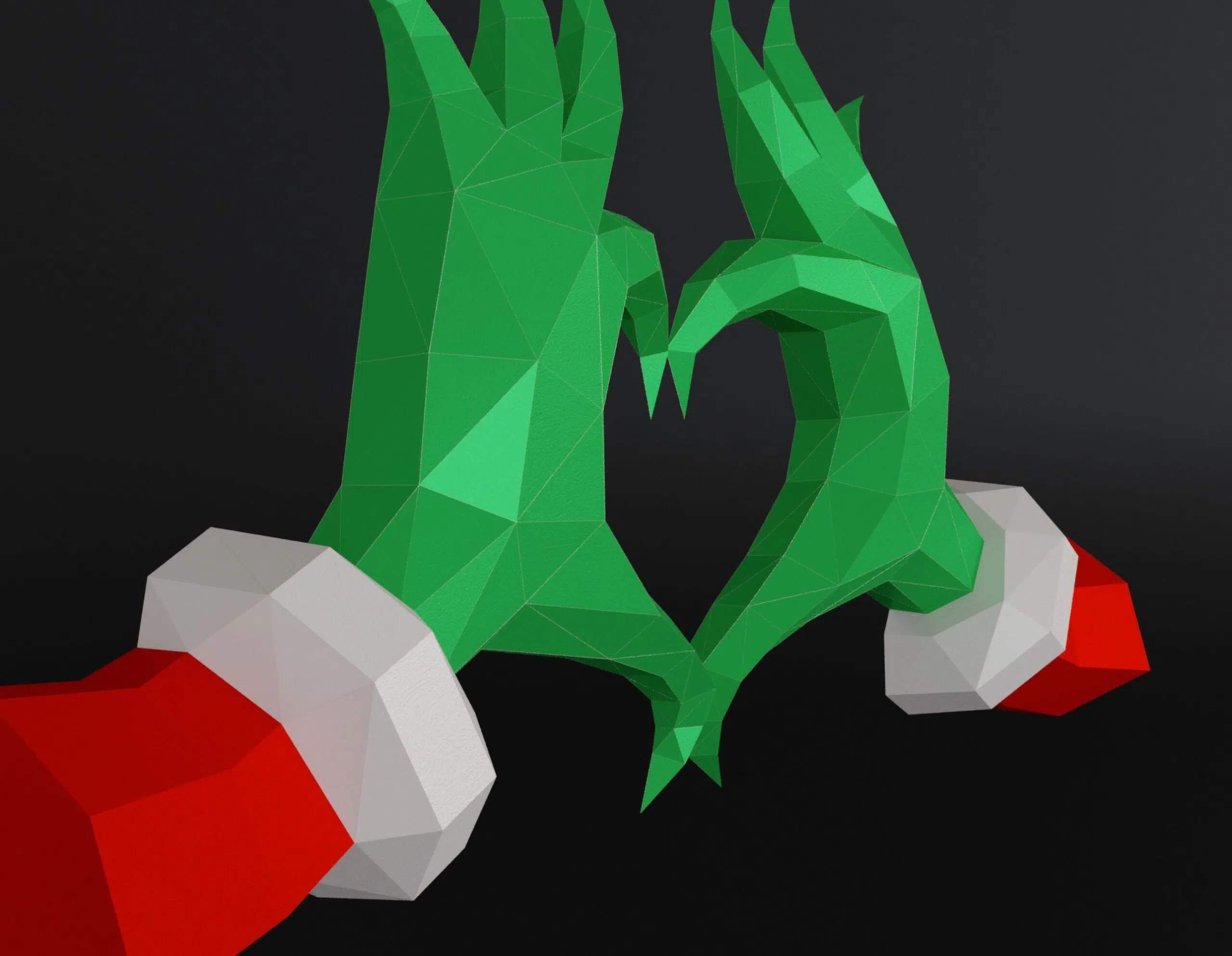 Créez la magie de Noël avec nos modèles Papercraft PDF,DXF de mains en forme de cœur, weergave 7