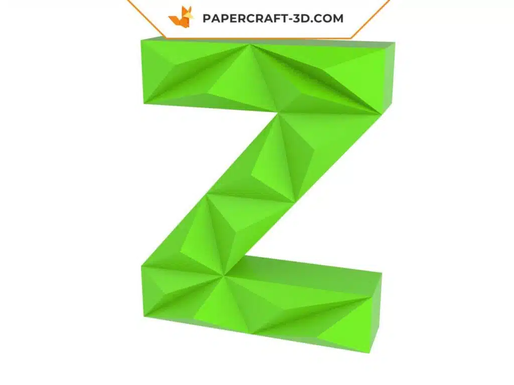 3D Origami Papercraft Letter Z, 3D model
