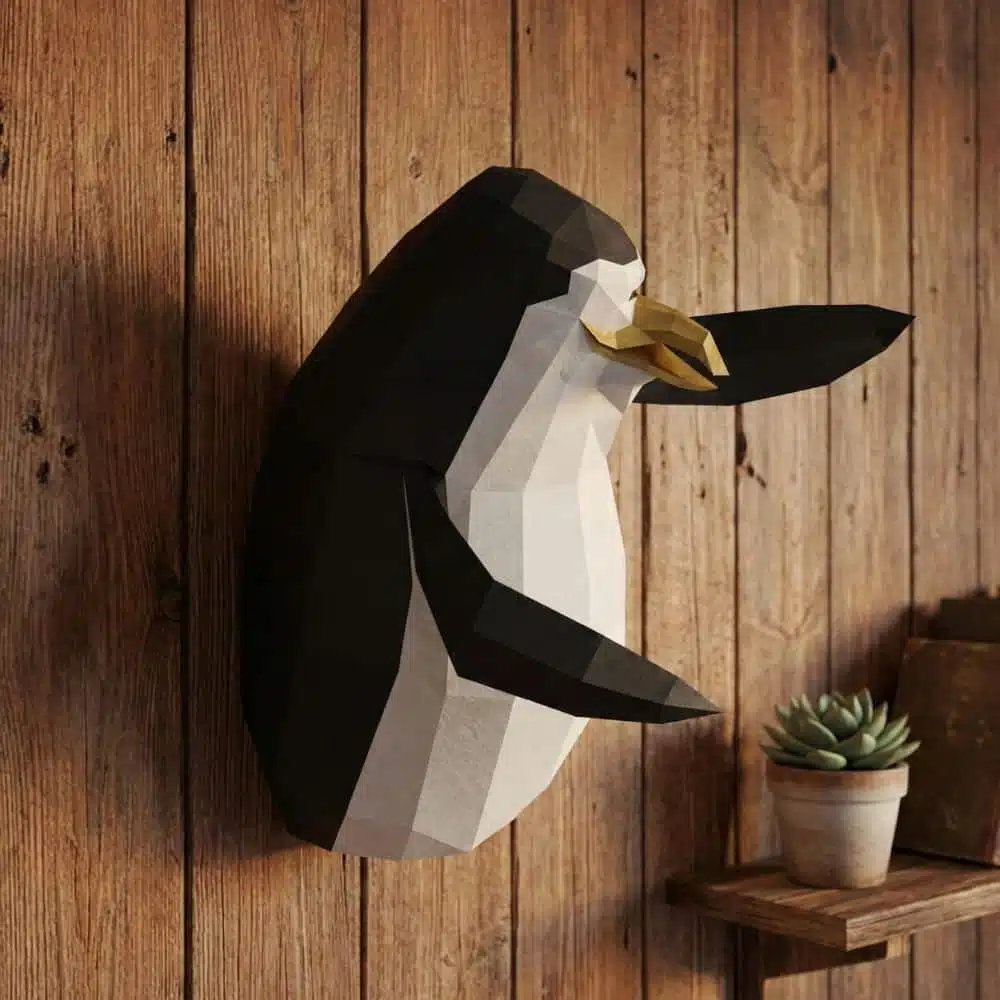 Papercraft pingouins du film Madagascar en origami 3D, vue 4