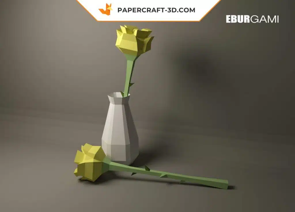 3D Origami Paper Flower Papercraft Set