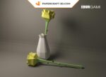 Papercraft von Blumen im 3D-Origami