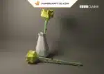 Ensemble de papercraft fleurs en origami papier 3D pour DIY, weergave 2
