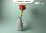 Ensemble de papercraft fleurs en origami papier 3D pour DIY, weergave 3