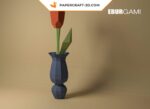 Papercraft von Blumen im 3D-Origami