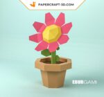 Papercraft von Blumen im 3D-Origami