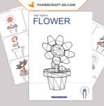 Papercraft von Blumen im 3D-Origami