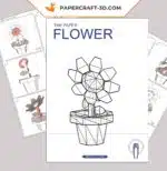 Ensemble de papercraft fleurs en origami papier 3D pour DIY, weergave 7