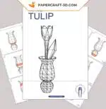 Ensemble de papercraft fleurs en origami papier 3D pour DIY, weergave 8