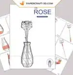 Ensemble de papercraft fleurs en origami papier 3D pour DIY, weergave 9