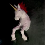Papercraft de licorne murale en origami 3D