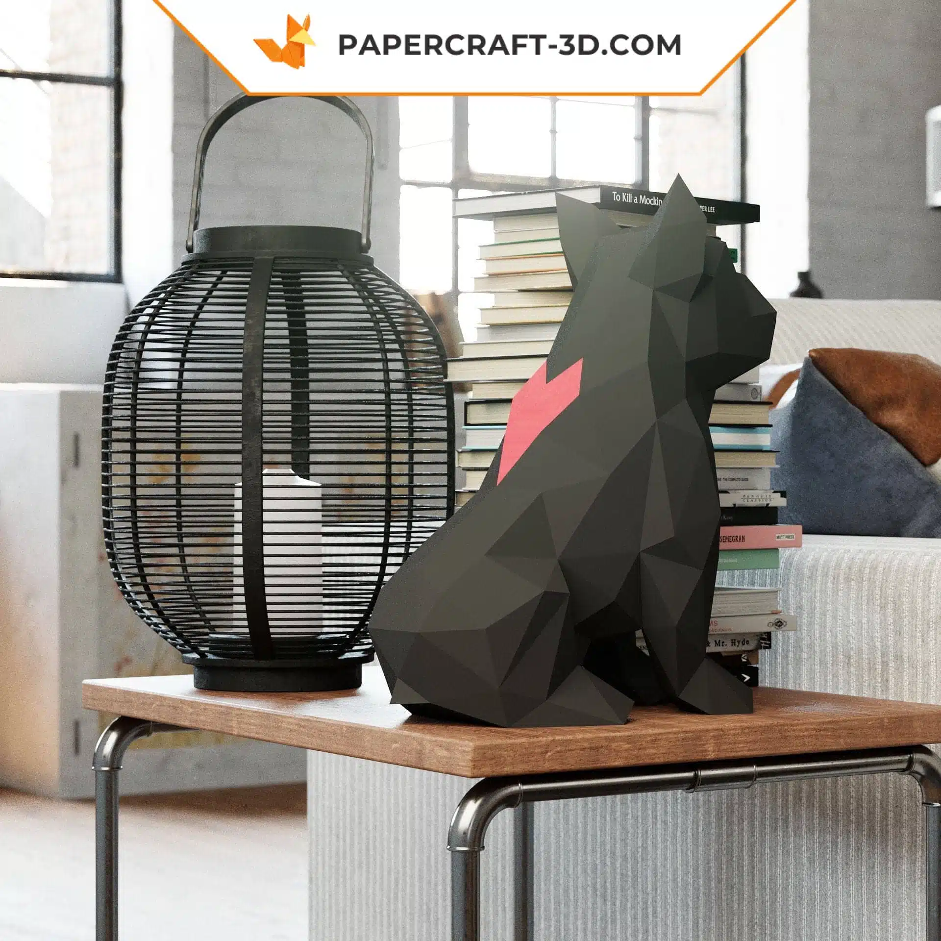 Kit de papercraft bouledogue français en origami papier 3D pour décoration et cadeaux, weergave 5