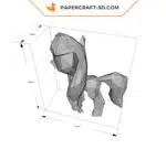 Papercraft de petit poney rose en origami 3D