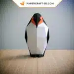 Kit de papercraft pingouin : puzzle d&rsquo;origami 3D pour décoration intérieure, art et cadeaux, weergave 2