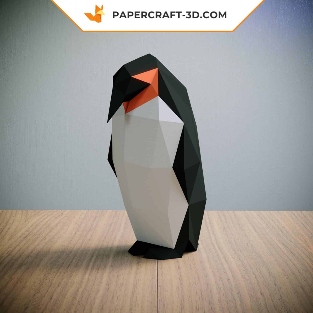 3D Origami Papercraft Penguin