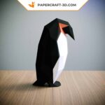 Papercraft penguin in 3D origami