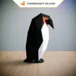 Kit de papercraft pingouin : puzzle d&rsquo;origami 3D pour décoration intérieure, art et cadeaux, weergave 3